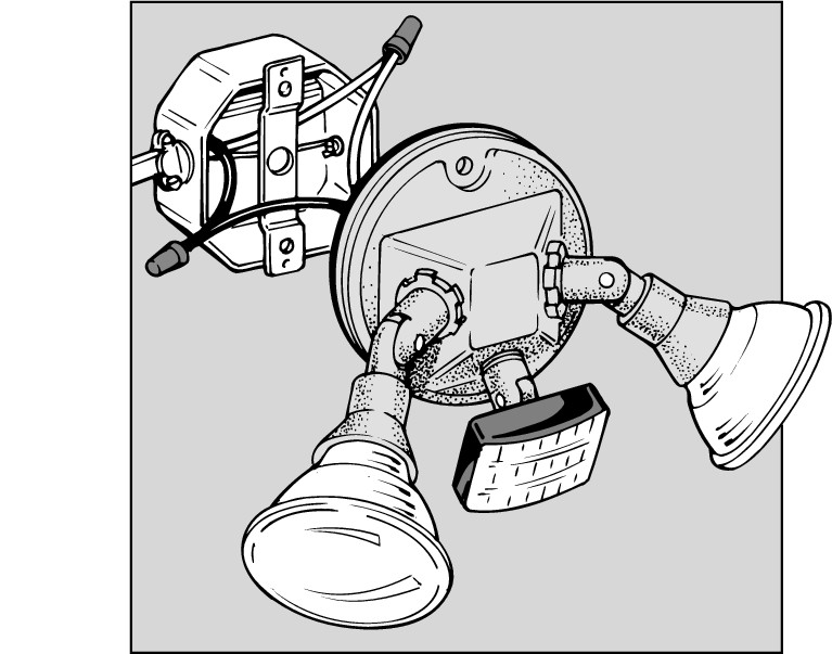 Figure 8-16: Wire nuts attach your new fixture to the like-colored wires in the electrical box.